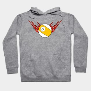 9 Ball with Red Flames Hoodie